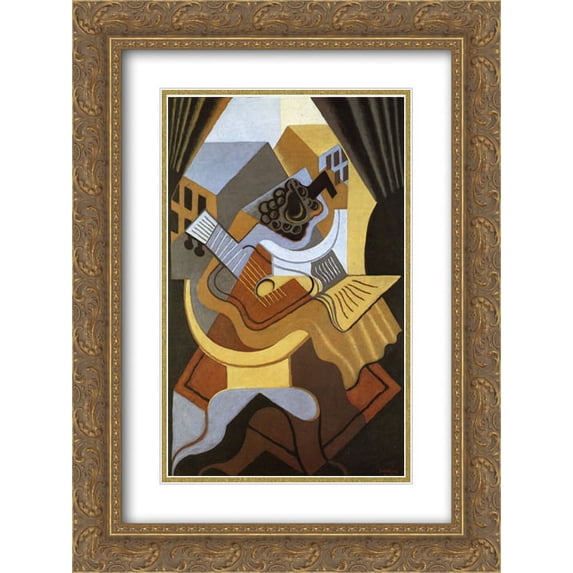 Juan Gris 2x Matted 20x24 Gold Ornate Framed Art Print 'Pedistal Table in front of the Window'