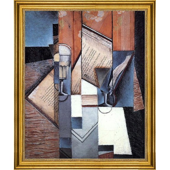 Juan Gris The Book - 16" x 20" Framed Premium Canvas Print