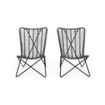 thumbnail image 1 of Juan Outdoor Wicker Accent Chairs, Set of 2, Gray and Black, 1 of 8