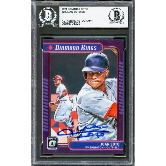 Juan Soto Autographed 2021 Donruss Optic Diamond Kings Card #20 New York Yankees Beckett BAS #16704322