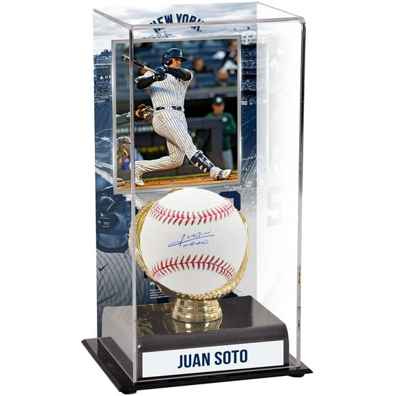 Juan Soto New York Yankees Autographed Baseball and Sublimated Baseball Display Case with Image - Fanatics Authentic Certified