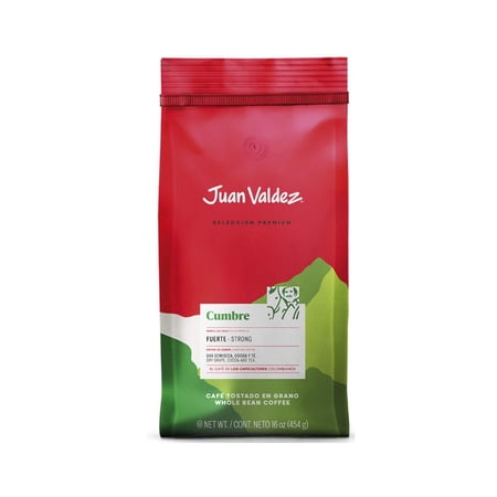 Juan Valdez Cumbre Whole Bean Coffee, Dark Roast 16 OZ Premium Colombian Coffee