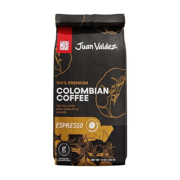 Juan Valdez Espresso Roast Whole Bean Coffee | 11oz Bag | Premium Colombian Coffee