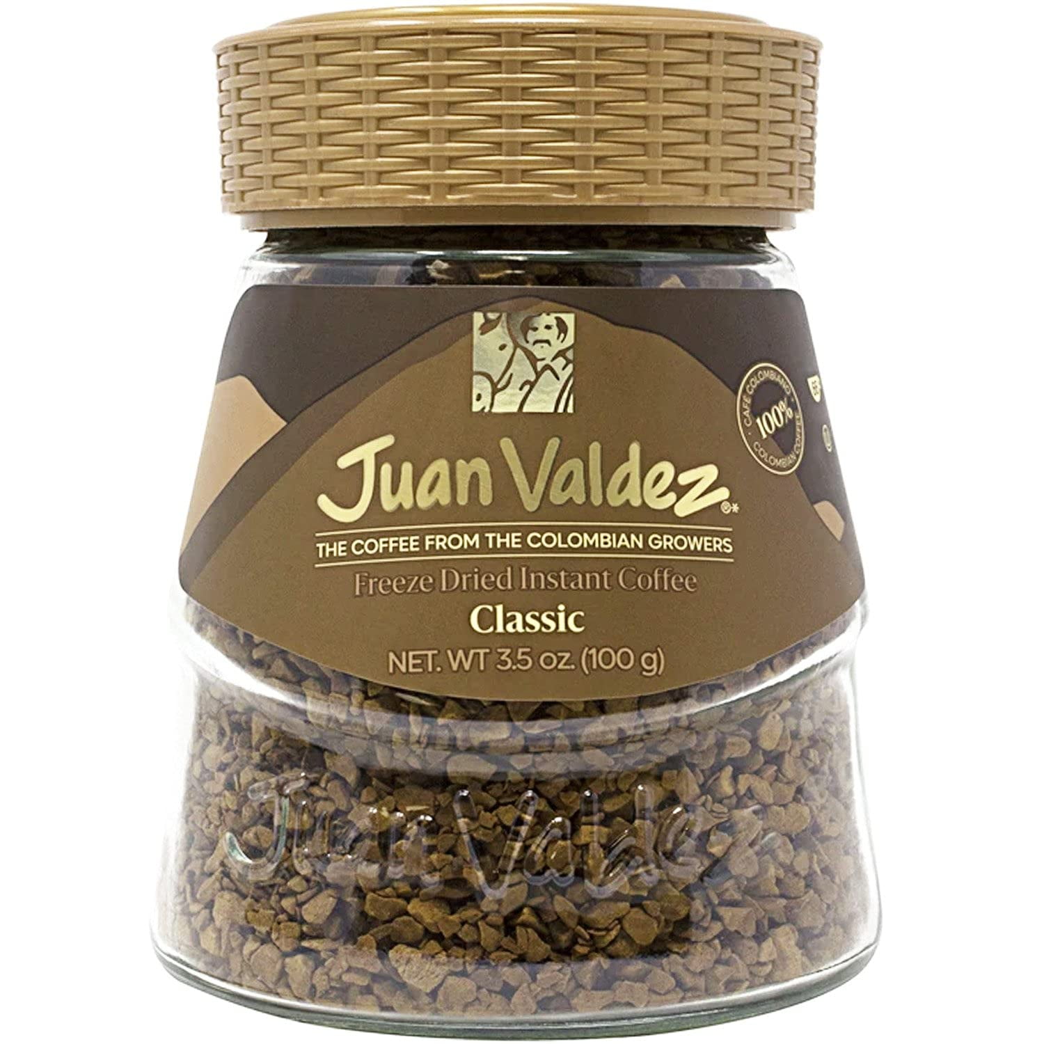 Juan Valdez Freeze Dried Instant 100 Colombian Coffee, 3.5 oz Jar
