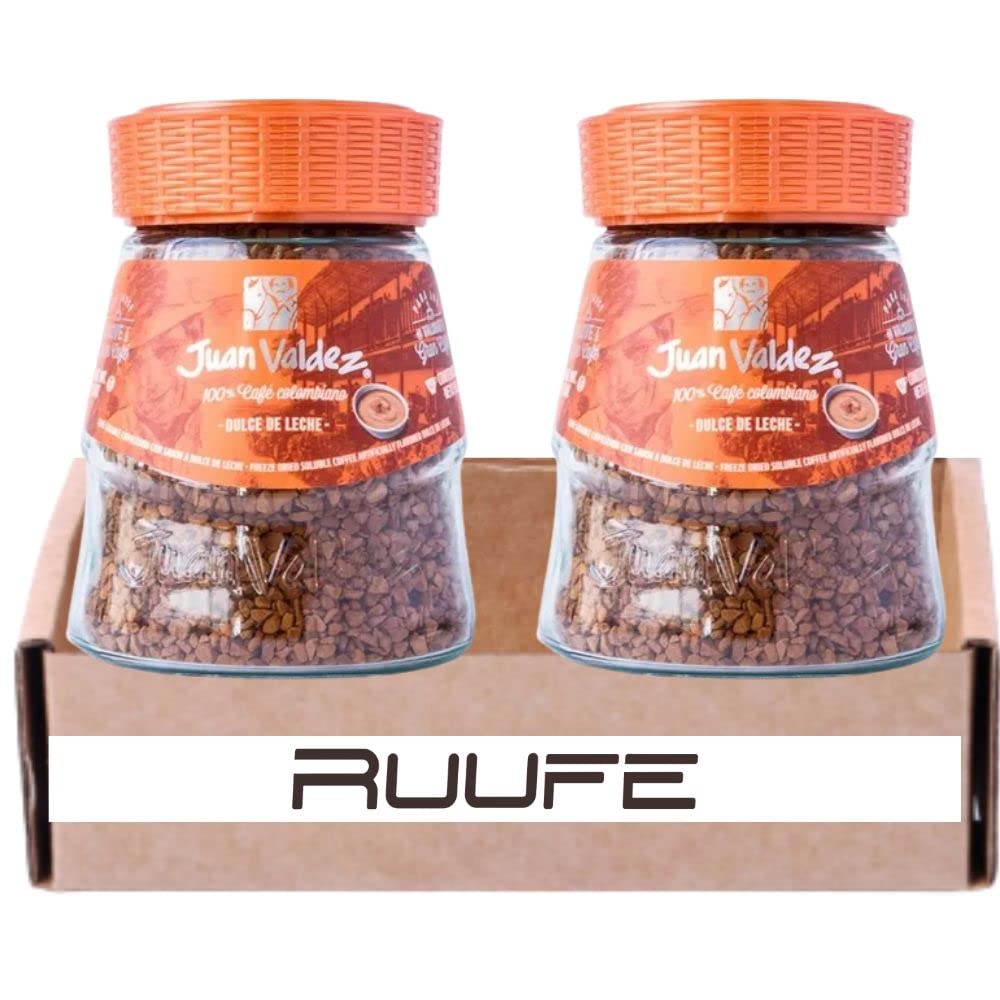 Juan Valdez (Pck of 2) Caramel Dulce de Leche instant Coffee Freezed Dried (95gr/3.3 Oz) Cafe