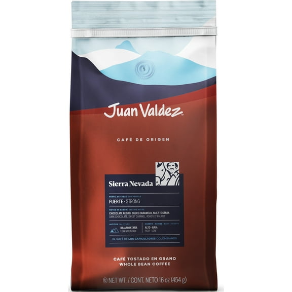 Juan Valdez Sierra Nevada Whole Bean Coffee | Dark Roast | 16 oz | Premium Colombian Coffee