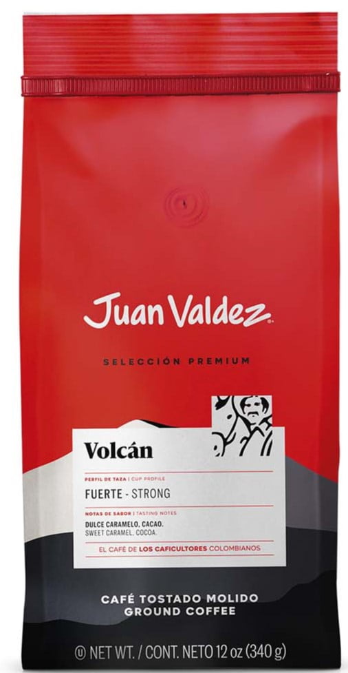 Juan Valdez Volcan Ground Coffee, Dark Roast 12 OZ Premium Colombian Coffee