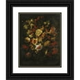 thumbnail image 1 of Juan de Arellano 15x18 Black Ornate Wood Framed Double Matted Museum Art Print Titled - Floral Still Life, 1 of 5
