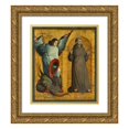 thumbnail image 1 of Juan de Flandes 15x16 Gold Ornate Wood Frame and Double Matted Museum Art Print Titled - Saints Michael and Francis (ca. 1505-9), 1 of 4