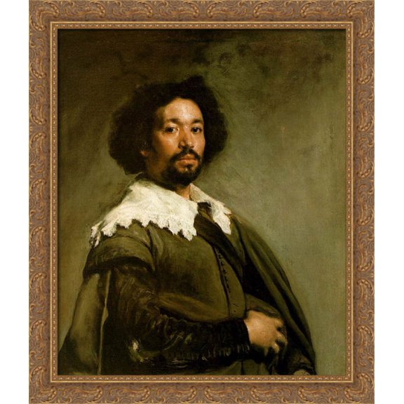 Juan de Pareja 28x32 Large Gold Ornate Wood Framed Canvas Art by Diego Velazquez