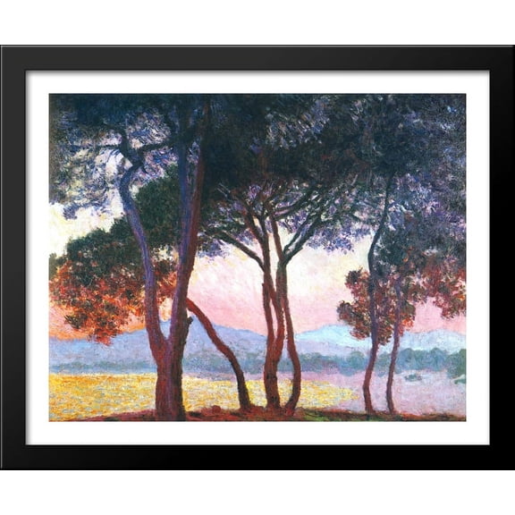 Juan-les-Pins 34x28 Large Black Wood Framed Print Art by Claude Monet