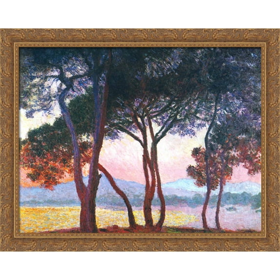 Juan-les-Pins 34x28 Large Gold Ornate Wood Framed Canvas Art by Claude Monet