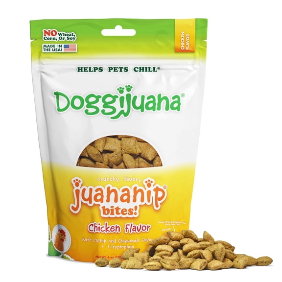 Doggijuana Juananip Bites Chicken Calming Dog Treats for Relaxation, 6 oz