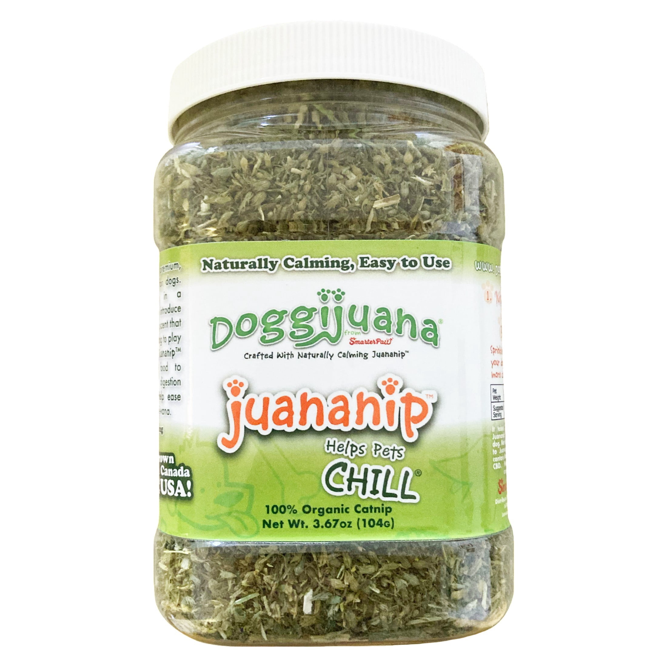 Doggijuana Juananip Catnip Refill Tub 3.67 oz - Calming Herbal Blend for Dogs