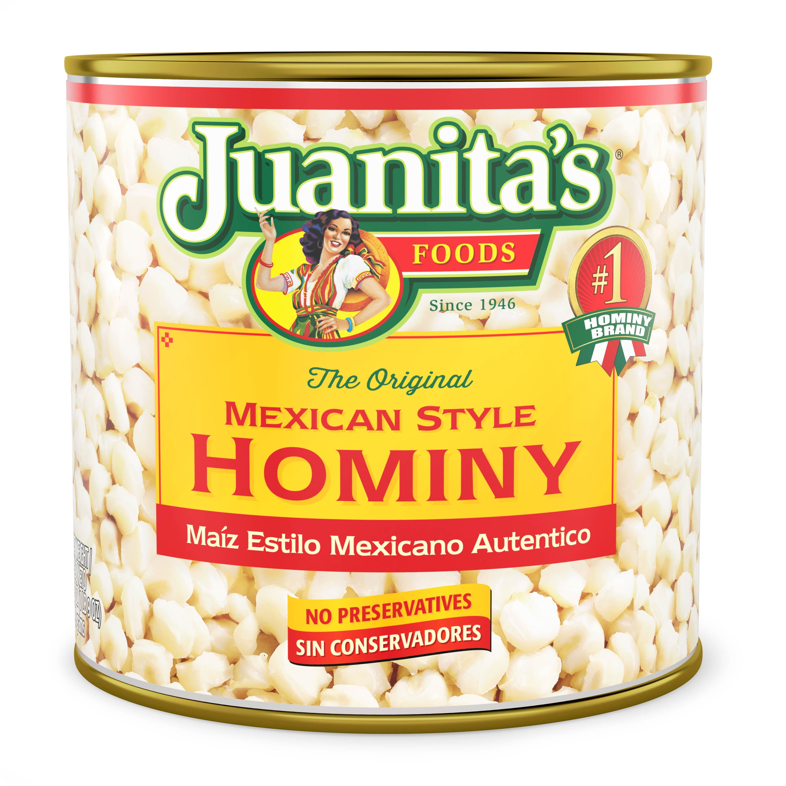 Juanita’s Foods Mexican Style Hominy, 25 oz, Can