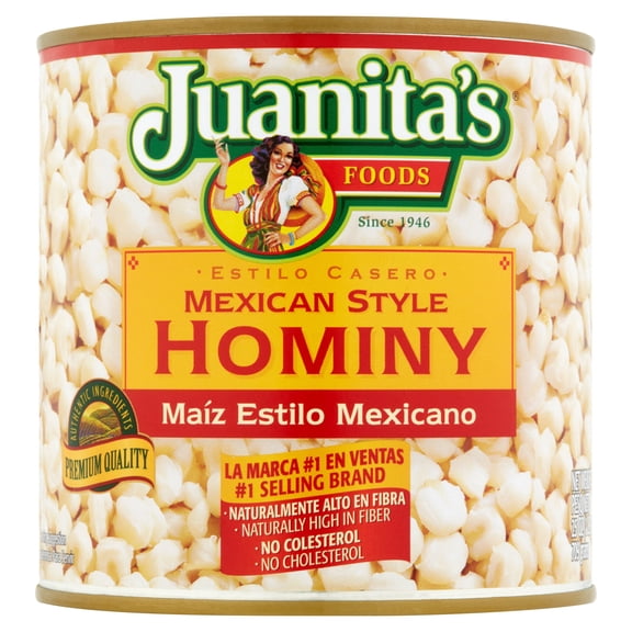 Juanita's Foods Mexican Style Hominy, 25 oz