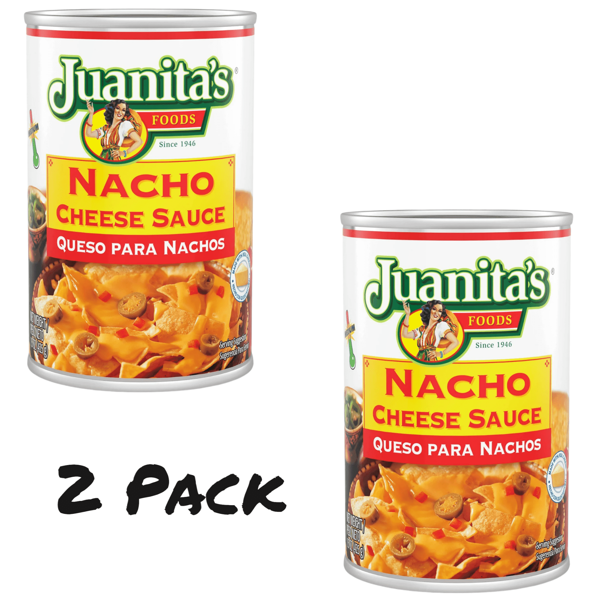 Juanita's Foods Nacho Cheese Sauce, 2 Pack, 15 oz Can