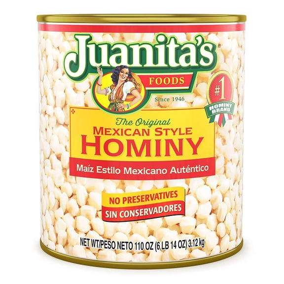 Juanita's Mexican Style Hominy, 110 oz (Pack of 6)