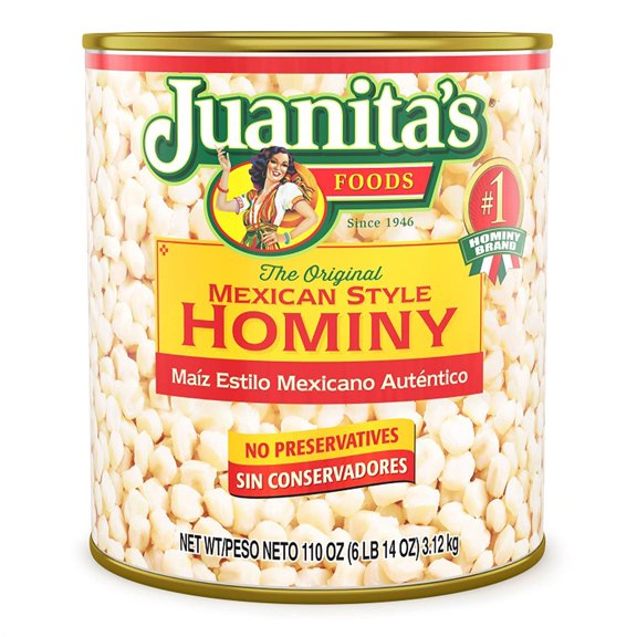 Juanita's Mexican Style Hominy, 110 oz (Pack of 48)