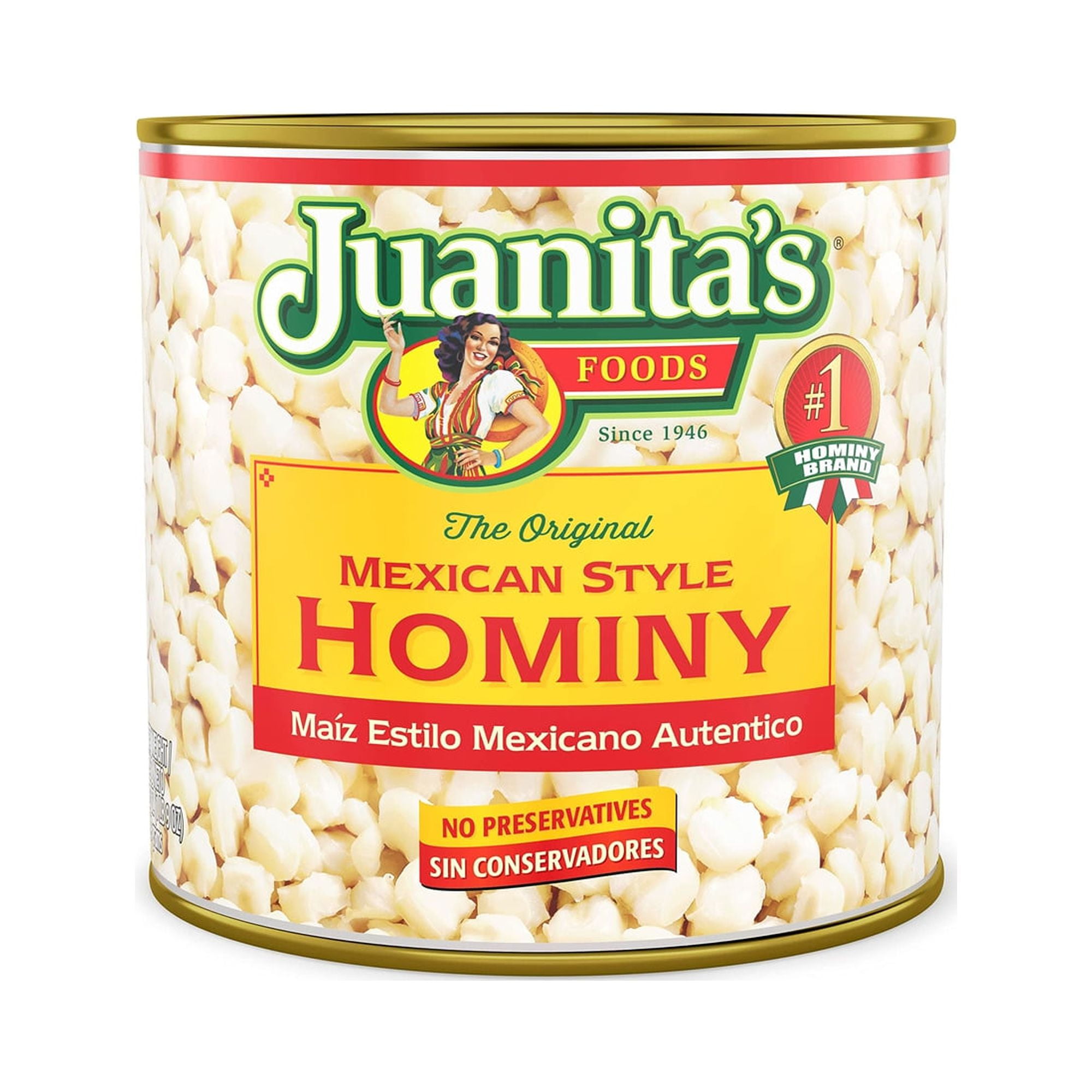 Juanita's Mexican Style Hominy, 25 oz (Pack of 4)