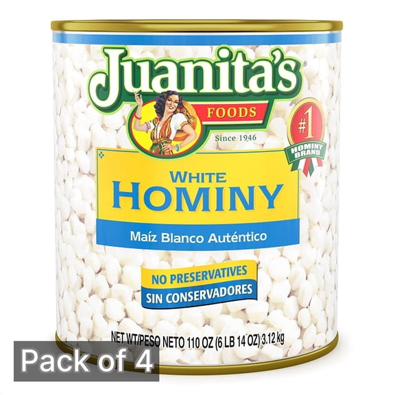 Juanita's White Hominy, 110 oz (Pack of 4)