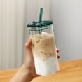 thumbnail image 1 of Juaoua 350 ml Glass Cups with Lids and Glass Straw,Clear Strong Double Wall Insulated Thermo Glass Tumbler Glass,Can Shaped Glass Cup With Straw Lid,for Beer Smoothie,Tea, Whiskey, Water,, 1 of 9