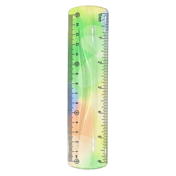 Juaoua 6 Inch Color Flexible Ruler,Clear Plastic Ruler Soft Bendable Rulers With Centimeters&Inches,Gradient Colored Flex Ruler for Precise Drawing Or Straight-Line Measurements,Classroom Essentials
