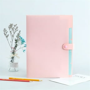 Juaoua Accordion Document Organizer,Letter A4 Paper Expanding File Folder Pockets,Expanding File Folder with Snap Button,Portable Paper Bill Receipt Organizer for Home Office College Supplies,Pink
