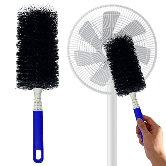 Juaoua Bendable Fan Cleaner Brush,Spider Web Brush & Ceiling Cleaning Kit,Microfiber Head Dusting Brush,Ideal For Floor Fans,Ceiling Fans,Grilles,Computer Screens,Windowsills And Car Vents,Blue