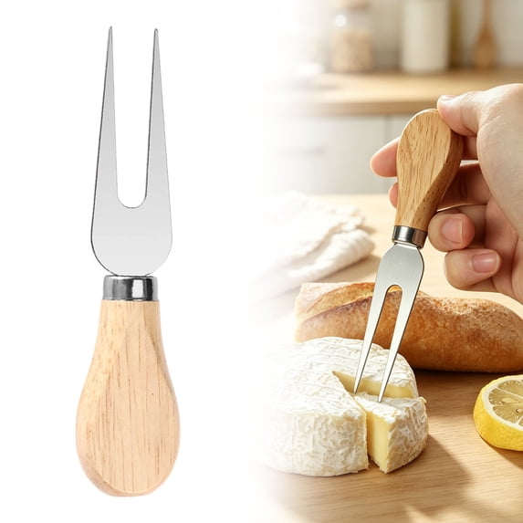 Juaoua Cheese Knife Set for Charcuterie Board with Wooden Handle,Mini Premium Cheese Tools,Stainless Steel Cheese Knife and Fork Set for Cutting Boards,Multifunctional Kitchen Gadget