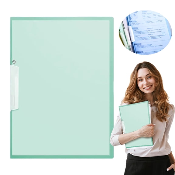Juaoua Clear Report Covers with Swing Clip,Plastic Report Covers,Slide Locking Report Covers,Clear Front Presentation Folders for A4 And Letter Size Paper, Resume & Document,9"x12",Green
