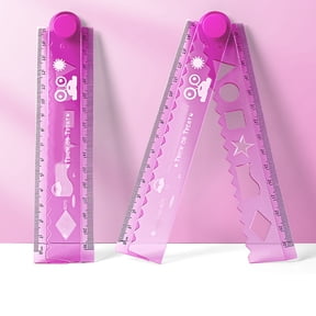 Juaoua Flexible Ruler Rulers, 30cm PVC Shatterproof Folding Flexible Rulers,Folding Rulers,Geometric Measuring Tool with Angle Line for Architects Artists Office,Classroom And Teacher Essentials