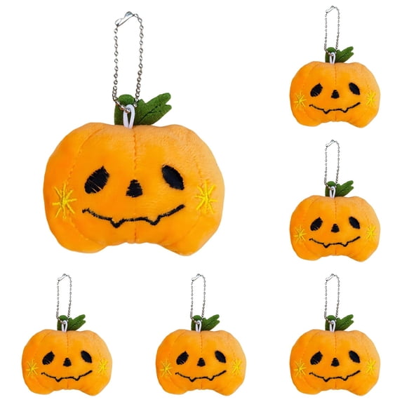 Juaoua Funny Halloween Pumpkin Plush Doll,Halloween Stuffed Animal Plush Toys,Small Pumpkin Keychain Pendant Soft Stuffed Toys for Backpack Purse Key Ring Halloween Party DIY Decoration
