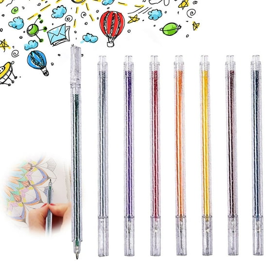 Juaoua Glitter Gel Pens for Making Cards,Large Capacity Multicolor Glitter Metallic Gel Ink Pens,Smooth Writing Color Pens for Coloring Book Note Taking Aesthetic Art Supplies,Silver