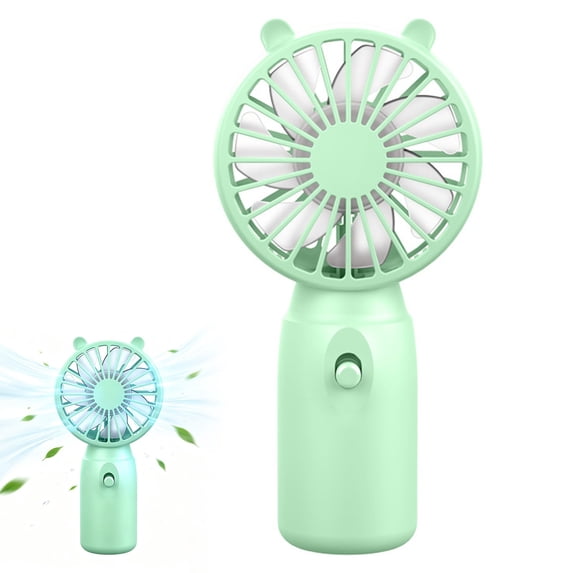 Juaoua Mini Handheld Fan Bulk,Portable Personal USB Rechargeable Fan,Powerful Battery Operated,Soft Wide Fan With Protective Grille Cover,Small Personal Fan For Outdoor Travel Commute,Green