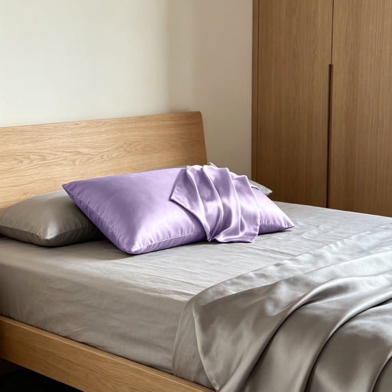 Juaoua Satin Pillowcase,Imitation Smooth Pillow Cover For Bedroom Decoration,Cooling Pillow Case Covers,Soft Breathable Bedding Pillow Case,Wrinkle-Free, Machine Washable,Purple