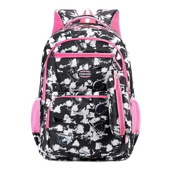 Juaoua School Backpack for Teen Girls and Boys, Large Laptop Bookbag, Casual Daypack,Pink