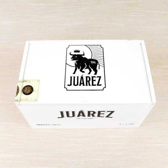 Juarez Shots 2022 4 x 50 Empty Wood Cigar Box 8" x 4.75" x 4.75"
