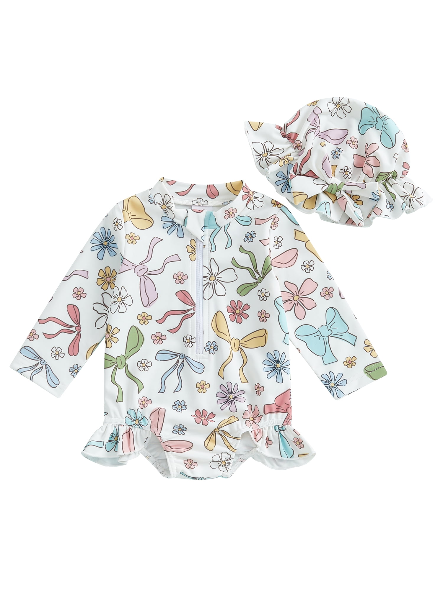 Baby Girls Swimsuit Royal Palm Ruffle (Size 6/12M left)