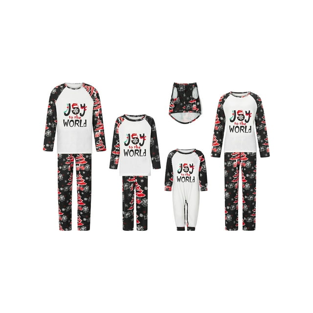 Juaugusep Family Matching Christmas Pajamas Set Women Baby Kids Letter Sleepwear Nightwear