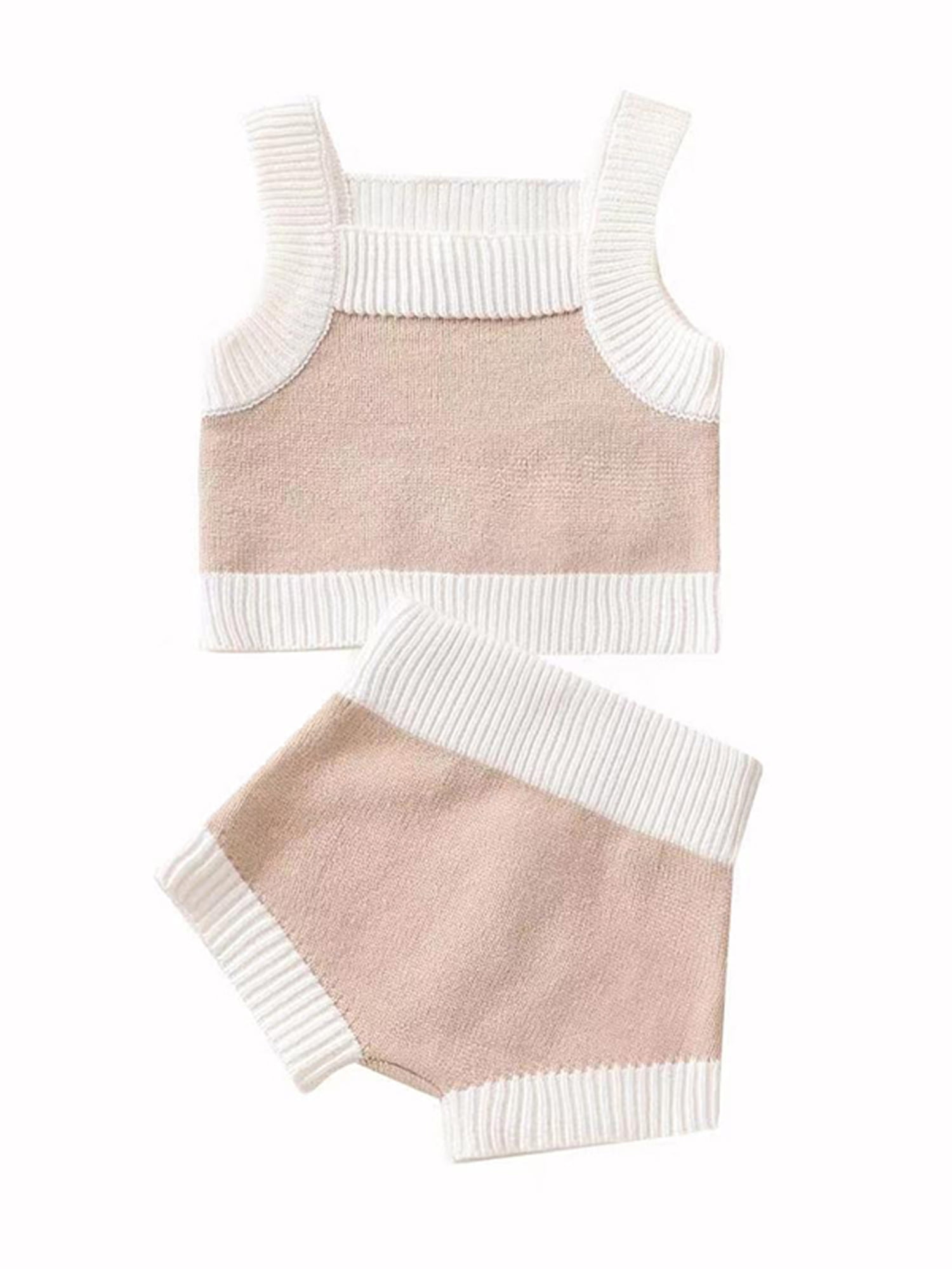 Juaugusep Toddler Baby Girls Knit Summer Outfits Checkerboard Plaids