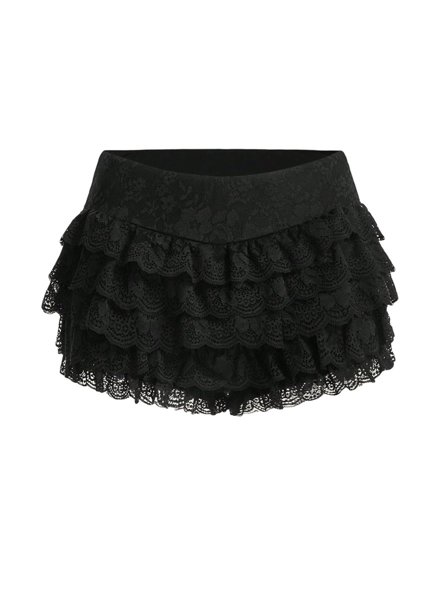Juaugusep Women Lace Ruffle Shorts Lolita Bloomers Y2k Fairy Layered ...