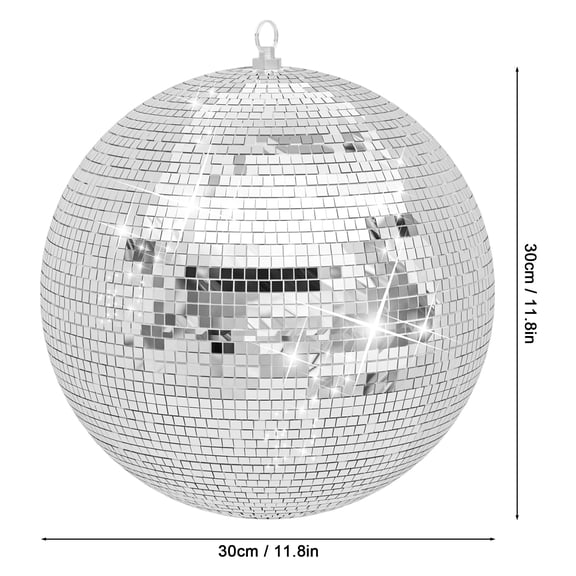 Jubilant (12/16/20 inches) Large hanging silver disco ball suitable for party decoration/wedding decoration/bar decoration/window display/home decoration/Christmas pendant