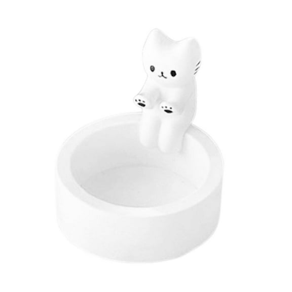 Jubilant Desktop Candlestick Cute Cartoon Cat Shape Candle Holder Synthetic Resin Candle Stand for Home Decoration