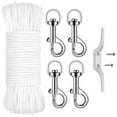 thumbnail image 1 of Jubilant  Flagpole Rope Set Flag Pole Rope Replacement Kit 98 Ft Heavy-duty Halyard Rope Set with Swivel Hook Clips for Flag Poles Pet Leashes Camping Tents, 1 of 8