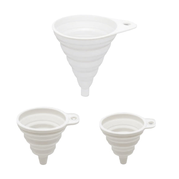 Jubilant  Foldable Silicone Funnel Set Kitchen Funnel Set 3pcs Silicone Funnel Set Collapsible Kitchen Funnels for Liquid Transfer Heat Resistant for Bottling