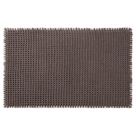 Jubilant Memory Foam Bath Mat Waffle Texture Tassel Trim Highly Absorbent Quick-Drying Floor Pad Anti-slip Bathroom Rug