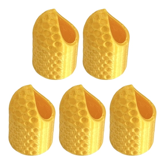 Jubilant Needle Pushing Tool 5pcs Sewing Finger Cover Ergonomic Anti-slip Needle Guard Long Nail Finger Protector Flexible Puncture Thimble for Fingertips