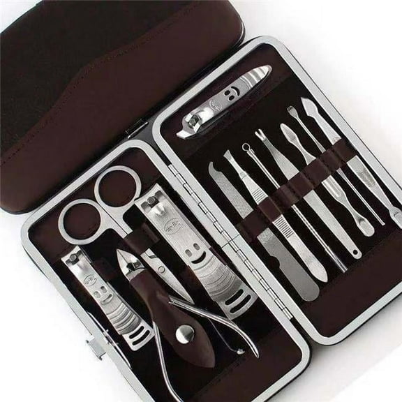 Jubilee  12PCS Pedicure / Manicure Set Nail Clippers Cleaner Cuticle Grooming Kit Case