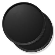 Jubilee 16" Round Restaurant Serving Trays (Set of 2), Black - NSF Food Service Trays